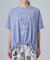 【洗濯機可/体型カバー】プリントデザインが目を惹く 裾シャーリングTシャツ