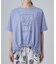 【洗濯機可/体型カバー】プリントデザインが目を惹く 裾シャーリングTシャツ
