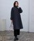 【S-LL】着こなしで雰囲気変わる ウール調スタンドカラーロングコート