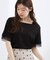 【二の腕カバー/UVカット】袖口シアースクエアネックTシャツ