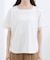 【二の腕カバー/UVカット】袖口シアースクエアネックTシャツ