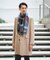 【洗えるウールカシミヤ】変形ブロックチェックマフラー