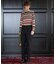 【BOWLER HAT LABEL】日本製マルチボーダータートルニット