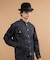【525DENIM】14ozデニム ノーカラーGジャン