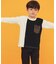 【110-160/洗濯機OK】切り替え長袖Tシャツ