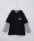 【110－160】レイヤード風デニムアップリケロンTee