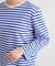 【日本製/ワンマイルウエア】コットン ボーダー裏毛長袖Tシャツ