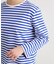 【日本製/ワンマイルウエア】コットン ボーダー裏毛長袖Tシャツ