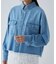 【手洗い可】ライトデニムクロップドシャツ