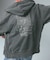 PIGMENT DYED FACE AND LOGO SQUARE PATCH ZIP UP SWEAT HOODIE