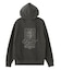 PIGMENT DYED FACE AND LOGO SQUARE PATCH ZIP UP SWEAT HOODIE