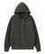 PIGMENT DYED FACE AND LOGO SQUARE PATCH ZIP UP SWEAT HOODIE