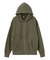 PIGMENT DYED FACE AND LOGO SQUARE PATCH ZIP UP SWEAT HOODIE