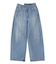 ASYMMETRIC WAIST BARREL LEG DENIM PANTS