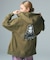RHINESTONE LOGO AND FACE ZIP UP SWEAT HOODIE
