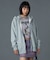 RHINESTONE LOGO AND FACE ZIP UP SWEAT HOODIE