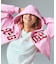 STUDDED LOGO ZIP UP SWEAT HOODIE