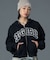 STUDDED LOGO ZIP UP SWEAT HOODIE