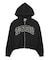STUDDED LOGO ZIP UP SWEAT HOODIE