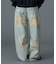 FADED FACE LABEL WIDE BAGGY DENIM PANTS
