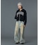FADED FACE LABEL WIDE BAGGY DENIM PANTS