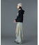FADED FACE LABEL WIDE BAGGY DENIM PANTS