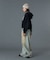 FADED FACE LABEL WIDE BAGGY DENIM PANTS