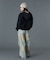 FADED FACE LABEL WIDE BAGGY DENIM PANTS