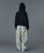 FADED FACE LABEL WIDE BAGGY DENIM PANTS