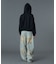 FADED FACE LABEL WIDE BAGGY DENIM PANTS