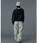 FADED FACE LABEL WIDE BAGGY DENIM PANTS
