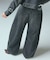 FADED FACE LABEL WIDE BAGGY DENIM PANTS