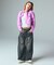 FADED FACE LABEL WIDE BAGGY DENIM PANTS