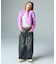 FADED FACE LABEL WIDE BAGGY DENIM PANTS