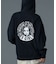 CIRCLE MESSAGE AND FACE ZIP UP SWEAT HOODIE