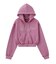 PIGMENT DYED SCRIPT LOGO COMPACT ZIP UP SWEAT HOODIE