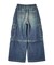 FADED 2WAY WIDE LEG DENIM CARGO PANTS
