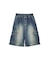 FADED 2WAY WIDE LEG DENIM CARGO PANTS