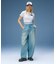 TUCK WIDE LEG DENIM PANTS