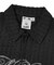 SCRIPT LOGO SHIRRED S/S ZIP UP TOP
