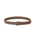 METAL LOGO STUDDED FAUX LEATHER BELT