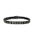 METAL LOGO STUDDED FAUX LEATHER BELT