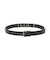 METAL LOGO STUDDED FAUX LEATHER BELT