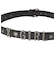 METAL LOGO STUDDED FAUX LEATHER BELT
