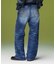 FADED WIDE LEG FLARE DENIM PANTS