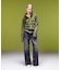 FADED WIDE LEG FLARE DENIM PANTS