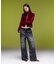 FADED WIDE LEG FLARE DENIM PANTS