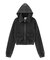 FADED SWEAT AND RIB ZIP UP COMPACT HOODIE