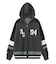NUMBER AND LOGO JACQUARD ZIP UP KNIT TOP