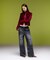 VELOUR AND KNIT ZIP UP TOP